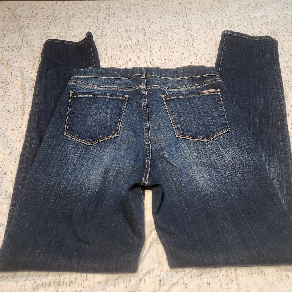 ⭐️Eddie Bauer Women's Slightly Curvy High Rise Slim Jeans - Blue - Size T8 - Picture 3 of 4